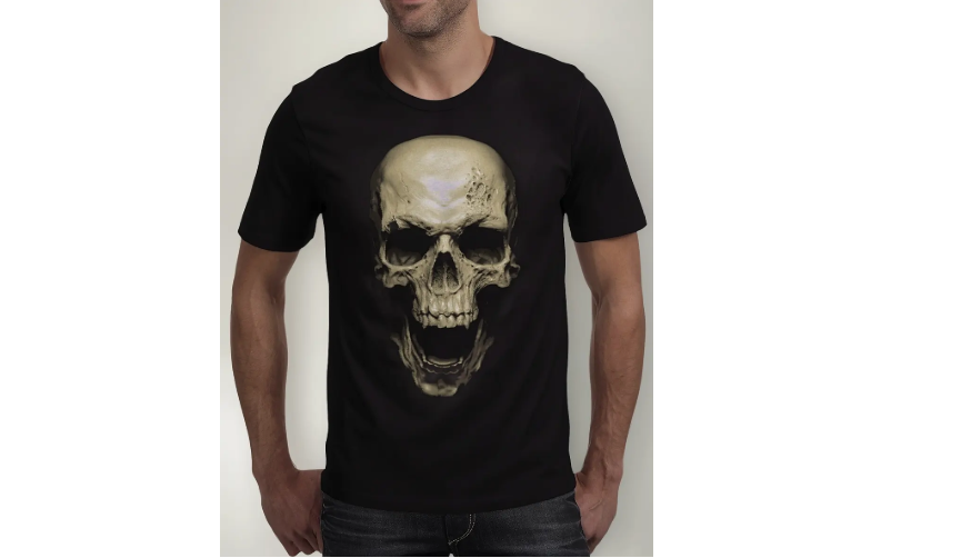 Camiseta Caveira Skull Black Skull Motociclista Banda Rock