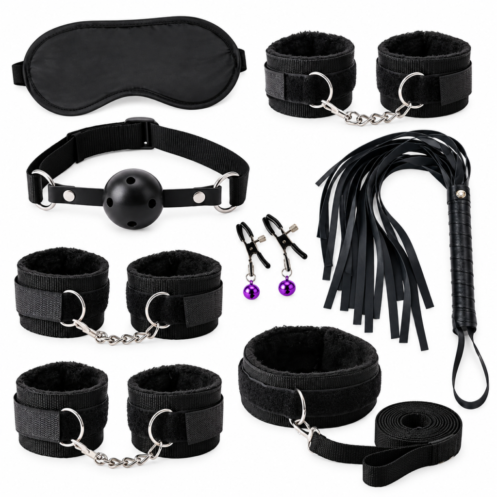 Kit Sado Bondage com 7 Acessórios