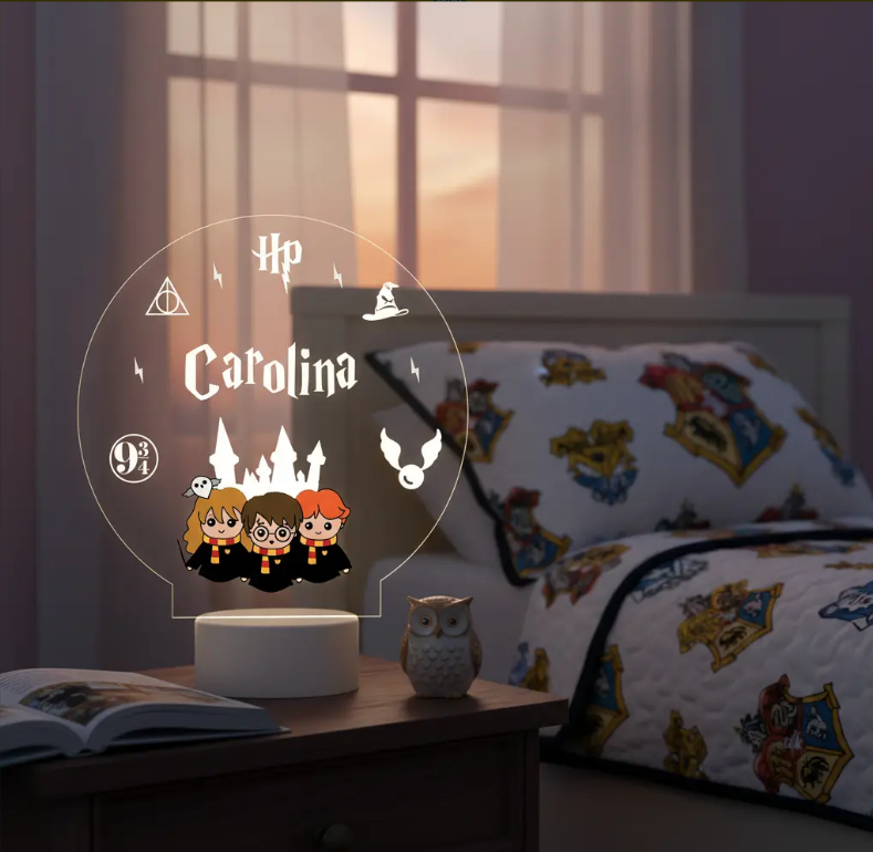 Luminária Led Uv Harry Potter Personalizada Presente